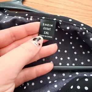 SHEIN Black and White Polka Dot Dress